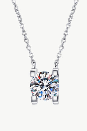 1 Carat Moissanite Chain Necklace-Trendsi-Silver-One Size-Très Elite