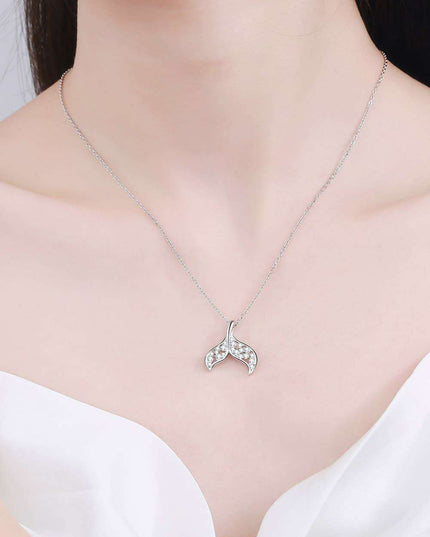 Sophisticated Lab-Diamond Fishtail Pendant Necklace Set with Gemstone Maintenance Essentials