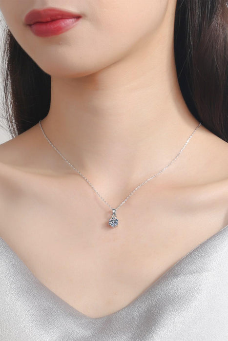 Adored Lab-Diamond Sterling Silver Necklace with Dazzling Moissanite Stone