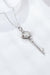 Platinum Brilliance: Sterling Silver Key Pendant Necklace with 1 Carat Lab-Diamond