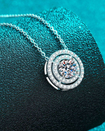 Sterling Silver Moissanite Necklace with Zircon Accents - A Timeless Treasure