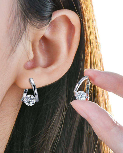 Timeless Allure: Exquisite 2 Carat Lab-Diamond Sterling Silver Earrings with Authenticity Certification