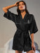 Luxurious Half Sleeve Wrap Robe for Sophisticated Lounging