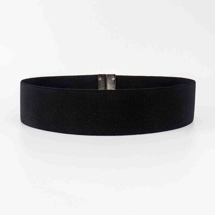 Chic Elastic Belt with Sleek Alloy Buckle - A Stylish Addition for Any Ensemble