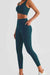 Sporty Solid Pattern High-Waisted Leggings with Handy Pockets