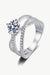 Shimmering Moissanite Crisscross Ring - Sterling Silver Elegance