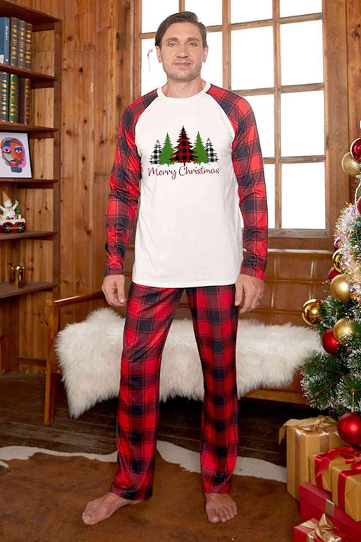 Festive Cheer Graphic Tee and Plaid Trouser Set for Stylish Holiday Looks