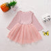 Chic Mesh Round Neck Tulle Dress for Girls