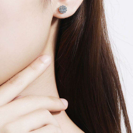 Elegant Floral Moissanite and Zircon Stud Earrings - 1 Carat Total Weight