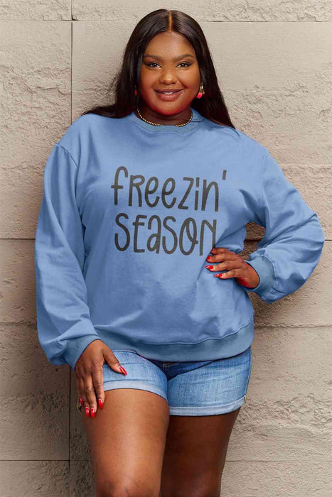 Winter Wonder Oversized Cozy Vibes Graphic Pullover Sweatshirt