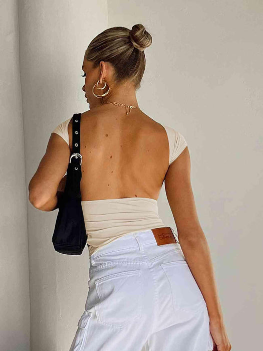 Sophisticated Cutout Back Cropped Top