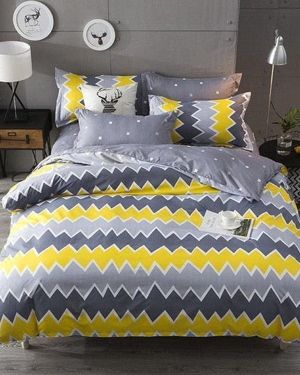 Elegant Contemporary 4-Piece Bedding Set with Duvet Cover & Pillowcases