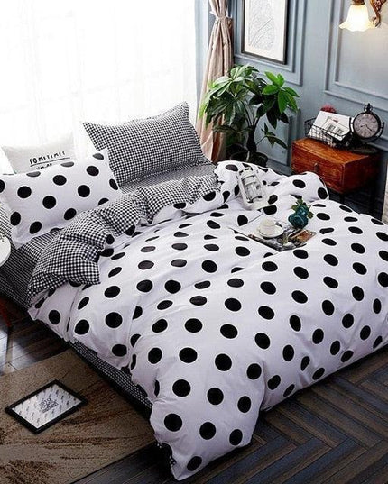 Deluxe 4-Piece Luxurious Printed Bedding Set with Cozy Pillowcases - Elegant Sleep Collection