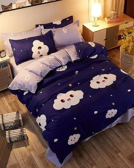 Serene Dreams Luxury Polyester/Cotton Bedding Set with Printed Duvet Cover and Pillow Shams for Ultimate Comfort