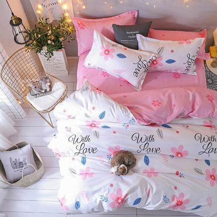 Chic Modern Floral Bedding Set with Cozy Plush Pillow Shams