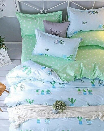 Serene Luxe Retreat Polyester/Cotton Bedding Set - Stylish Print Collection for Ultimate Comfort