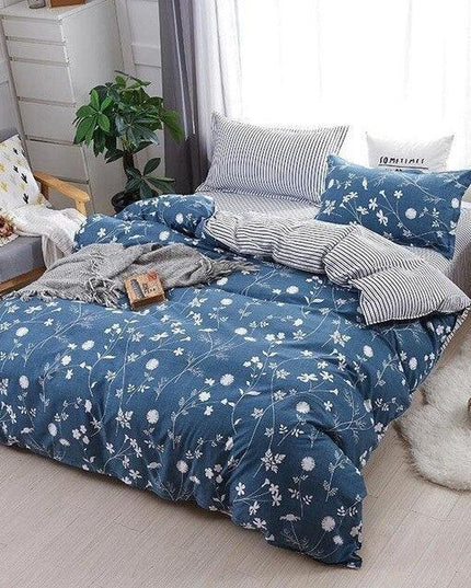 Serene Dreams Luxury Polyester/Cotton Bedding Set with Printed Duvet Cover and Pillow Shams for Ultimate Comfort