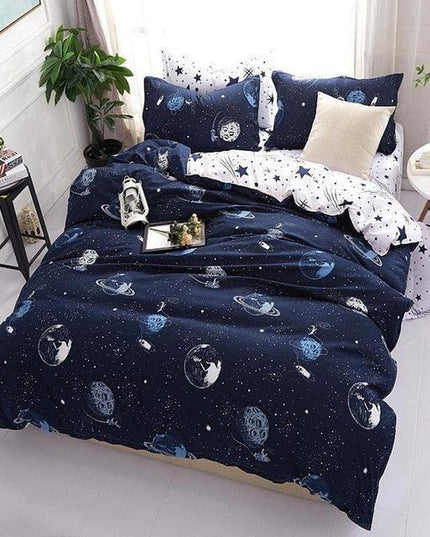 Serene Luxe Retreat Polyester/Cotton Bedding Set - Stylish Print Collection for Ultimate Comfort