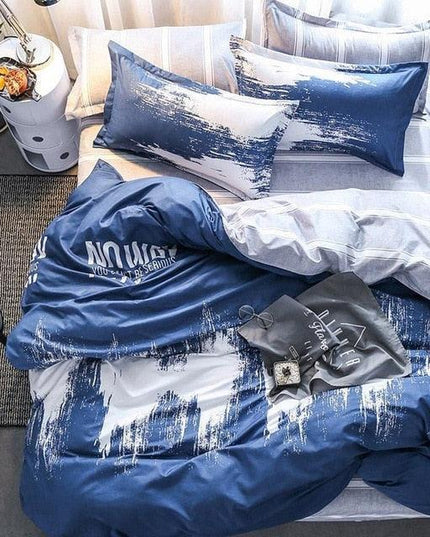 Serene Dreams Luxury Polyester/Cotton Bedding Set with Printed Duvet Cover and Pillow Shams for Ultimate Comfort