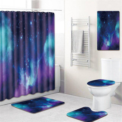 Personality Burst Waterproof Shower Curtain Set - Eco-Friendly Bathroom Essential