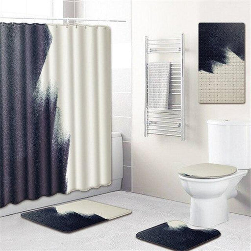 5-Piece Vibrant Bathroom Ensemble with Unique Shower Curtain