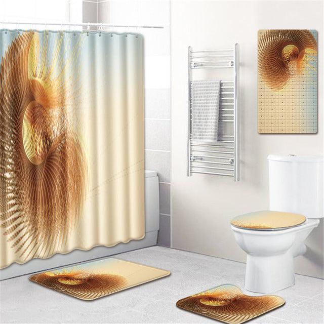 Bold Graphic Bathroom Shower Curtain Set for Vibrant Oasis