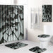 5-Piece Colorful Bathroom Ensemble Set with Show-Stopping Shower Curtain