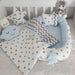 5 Piece 100% Cotton Baby Crib Bedding Set for Unisex, Made in Turkey
