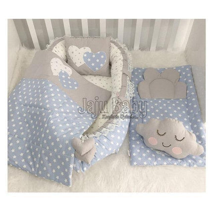 Stylish 5-Piece Unisex Cotton Crib Bedding Set Crafted in Turkey