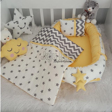 Stylish 5-Piece Unisex Cotton Crib Bedding Set Crafted in Turkey