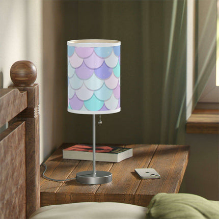 Elegant Customizable Mermaid Steel Base Table Lamp with Unique Printed Shade