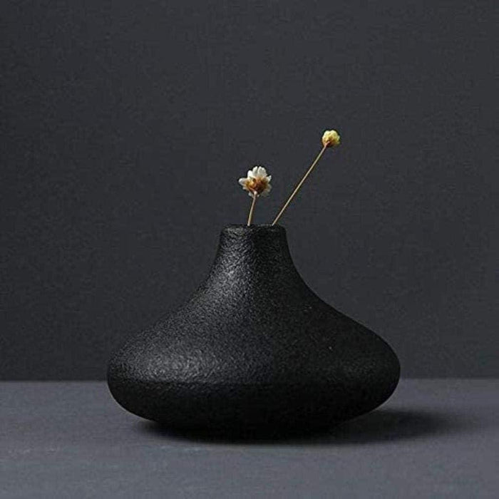 Elegant Nordic Ceramic Zen Vase in Black and White