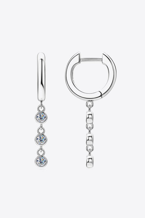 Elegant Moissanite Sterling Silver Earrings with Luxurious Gift Box