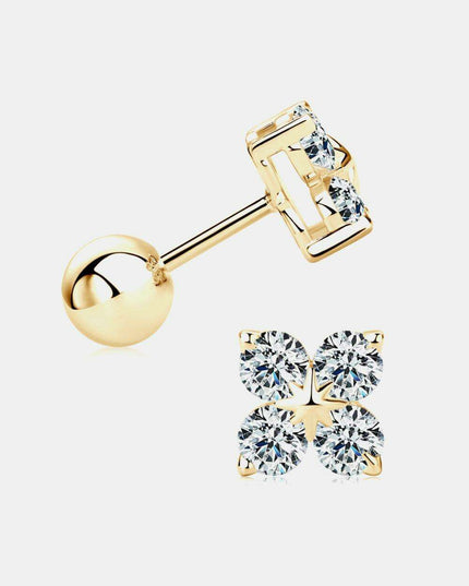 Elegant Moissanite Clover Earrings in Sterling Silver