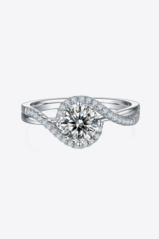 Elegant Crisscross Lab Diamond Ring with Sparkling Accents