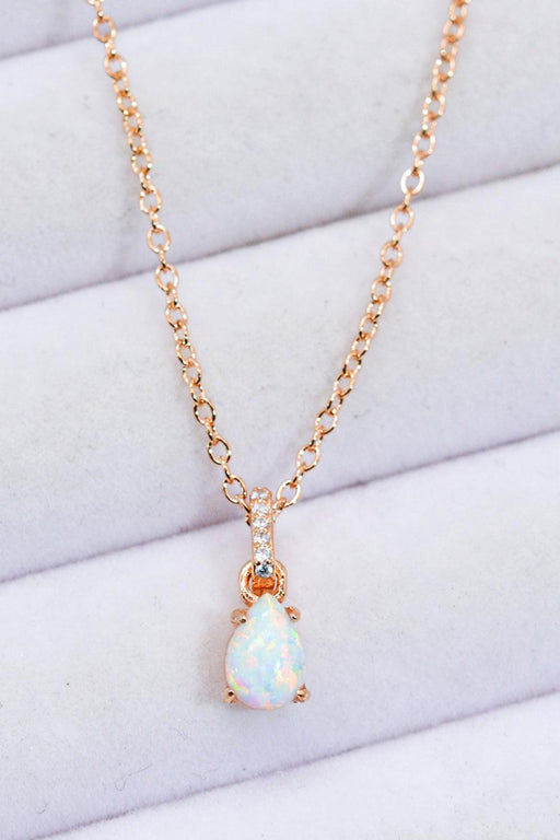 Opal Essence Pendant Necklace with Adjustable Chain