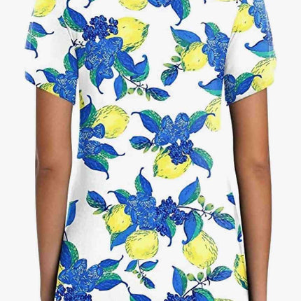 Chic Floral V-Neck Top with Delightful Petal Sleeves