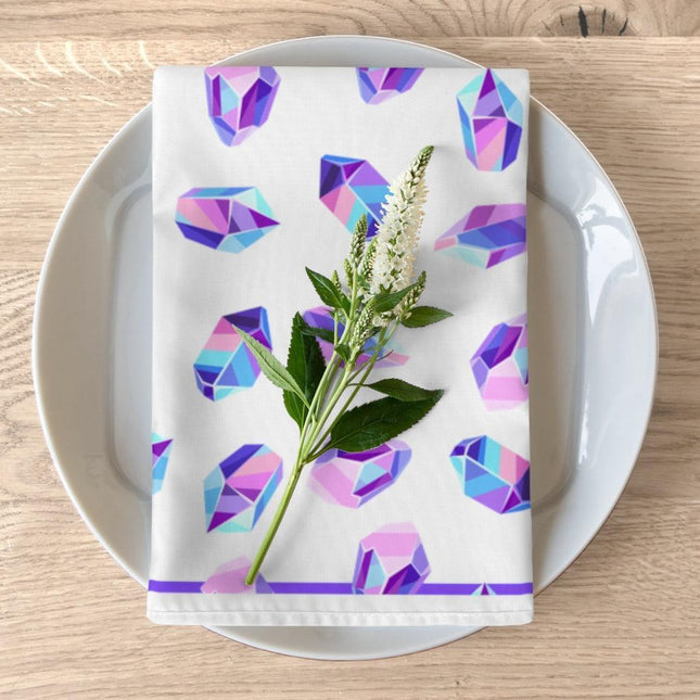 Charming Crystal Color Fusion Napkin Set - Set of 4 in Vibrant Pink, Purple, and Blue