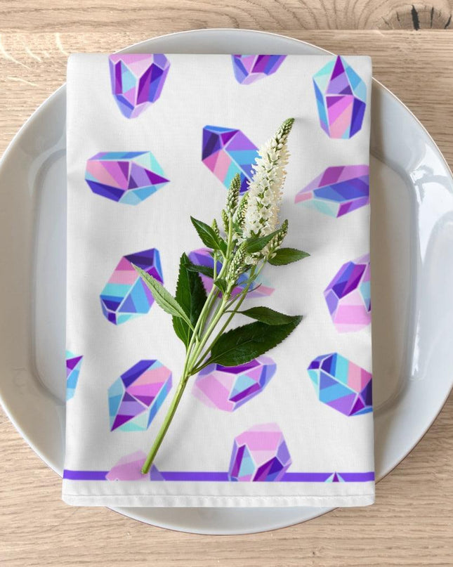 Charming Crystal Color Fusion Napkin Set - Set of 4 in Vibrant Pink, Purple, and Blue