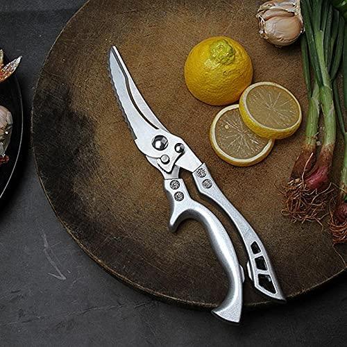 Powerful Stainless Steel Chicken Bone Scissors Cutter Shears with Scale Clean Cook Scissors Knife-Kitchen & Dining›Kitchen Knives & Cutlery Accessories›Shears-Très Elite-sliver-China-Très Elite
