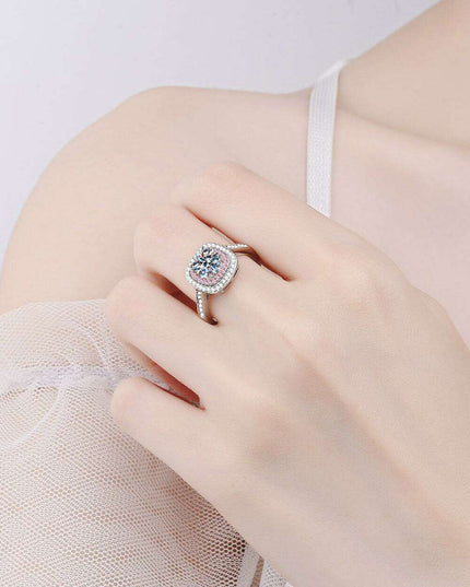 Radiant Moissanite and Zircon Silver Ring - A Touch of Timeless Elegance