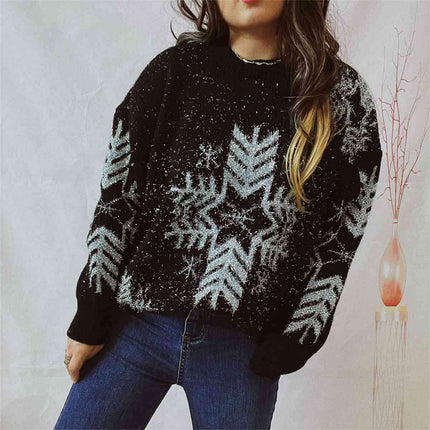 Cozy Snowflake Knit Sweater for Winter Wear