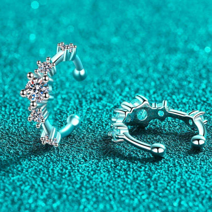 Glamorous Lab-Created Diamond Cuff Earrings with Dazzling Zircon Accents