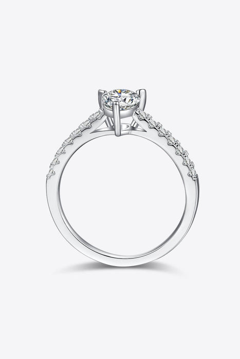 Elegant Moissanite and Zircon Sterling Silver Ring Set - Luxurious Lab-Diamond Ensemble in Elegant Gift Box