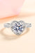 Heart's Delight Lab-Diamond Sterling Silver Ring with Zircon Accents - Enchanting Heart-Shaped Sparkler