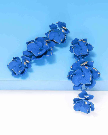 Chic Floral Zinc Alloy Dangle Earrings - Style Elevation