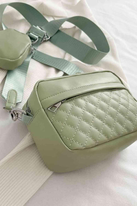Petite Elegance: Faux Leather Shoulder Bag Set with Matching Wallet
