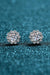 Floral Moissanite Stud Earrings with Zircon Accents - 1 Carat Total Weight