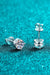 Luxurious 2 Carat Moissanite Stud Earrings with Rhodium-Plated Sterling Silver