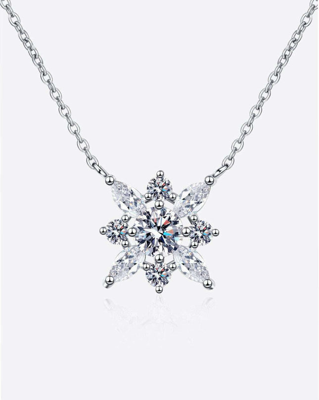 Elegant Rhodium Plated Sterling Silver Necklace Featuring Lab-Grown Diamond Accent